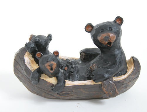 BEAR W/ CUBS IN CANOE