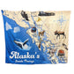 Alaska Inside Passage soft blanket laid out