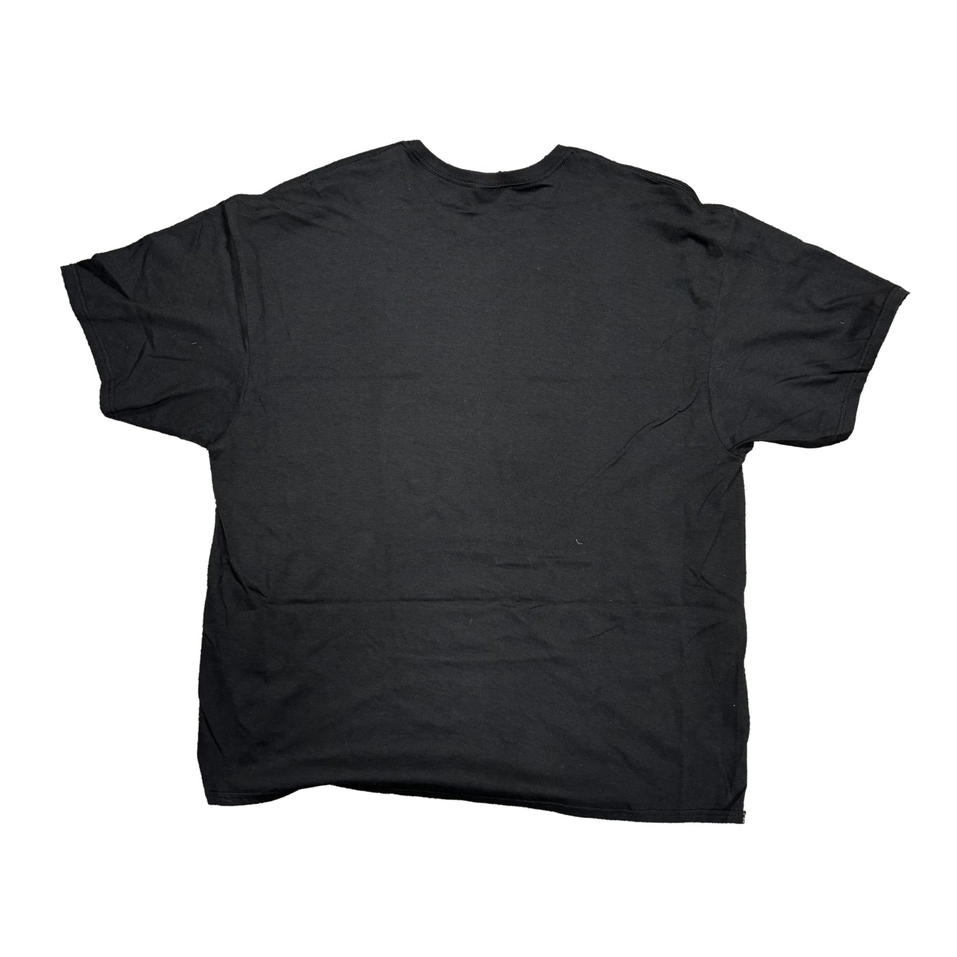 Black t-shirt on a white background