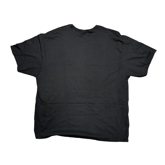 Black t-shirt on a white background