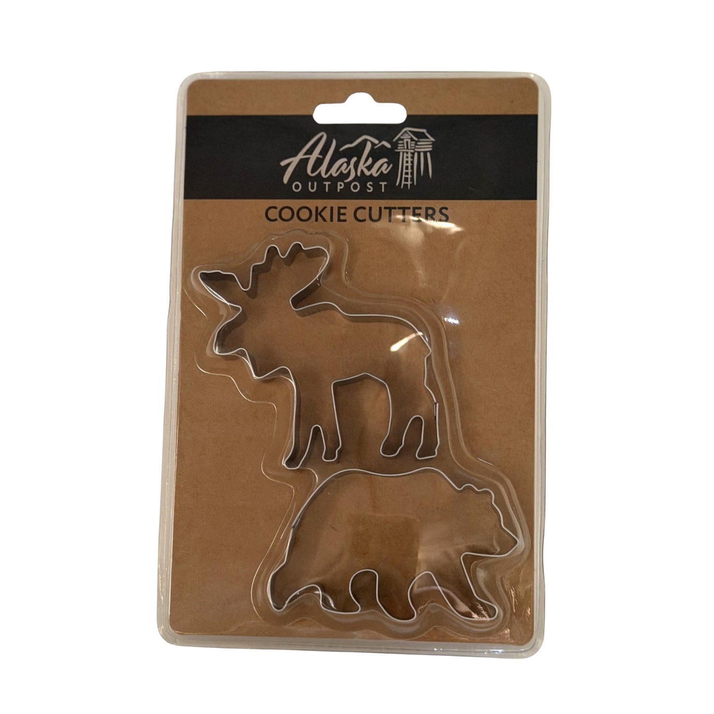 Alaska Outpost cookie cutters packaging with moose and bear shapes 