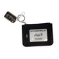 Black keychain wallet with clear window and Alaska Outfitters branding 