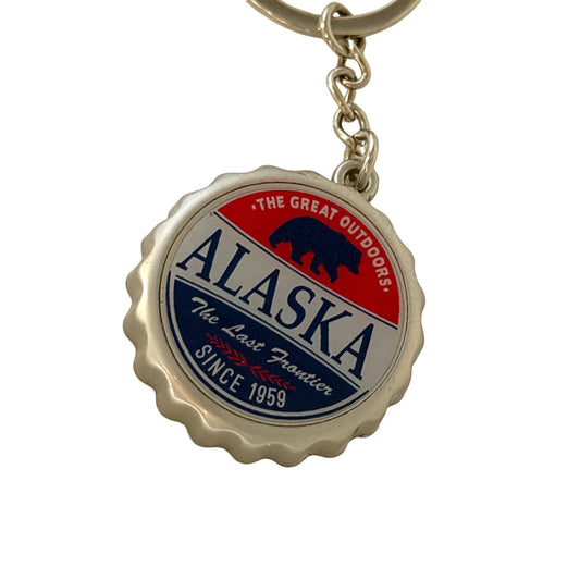 Keychain with Alaska design on a white background