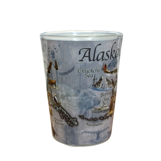 Alaska themed shot glass 