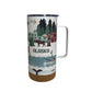 Travel mug with Alaska-themed design