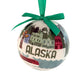Decorative ornament with 'Alaska' text and scenic illustrations 