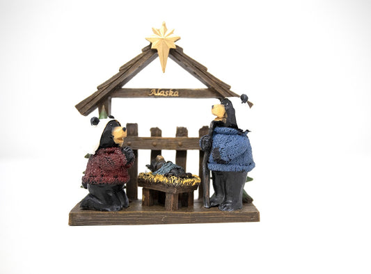 BEAR NATIVITY FIGURINE
