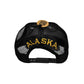 Black mesh cap with 'Alaska' embroidered on it