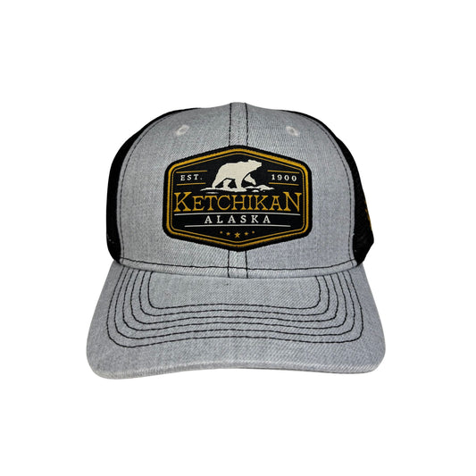 Gray cap with Ketchikan, Alaska logo on a white background
