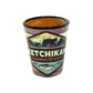 Shot glass with Ketchikan design 