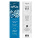 Two bookmarks with snowflake designs and text on a white background