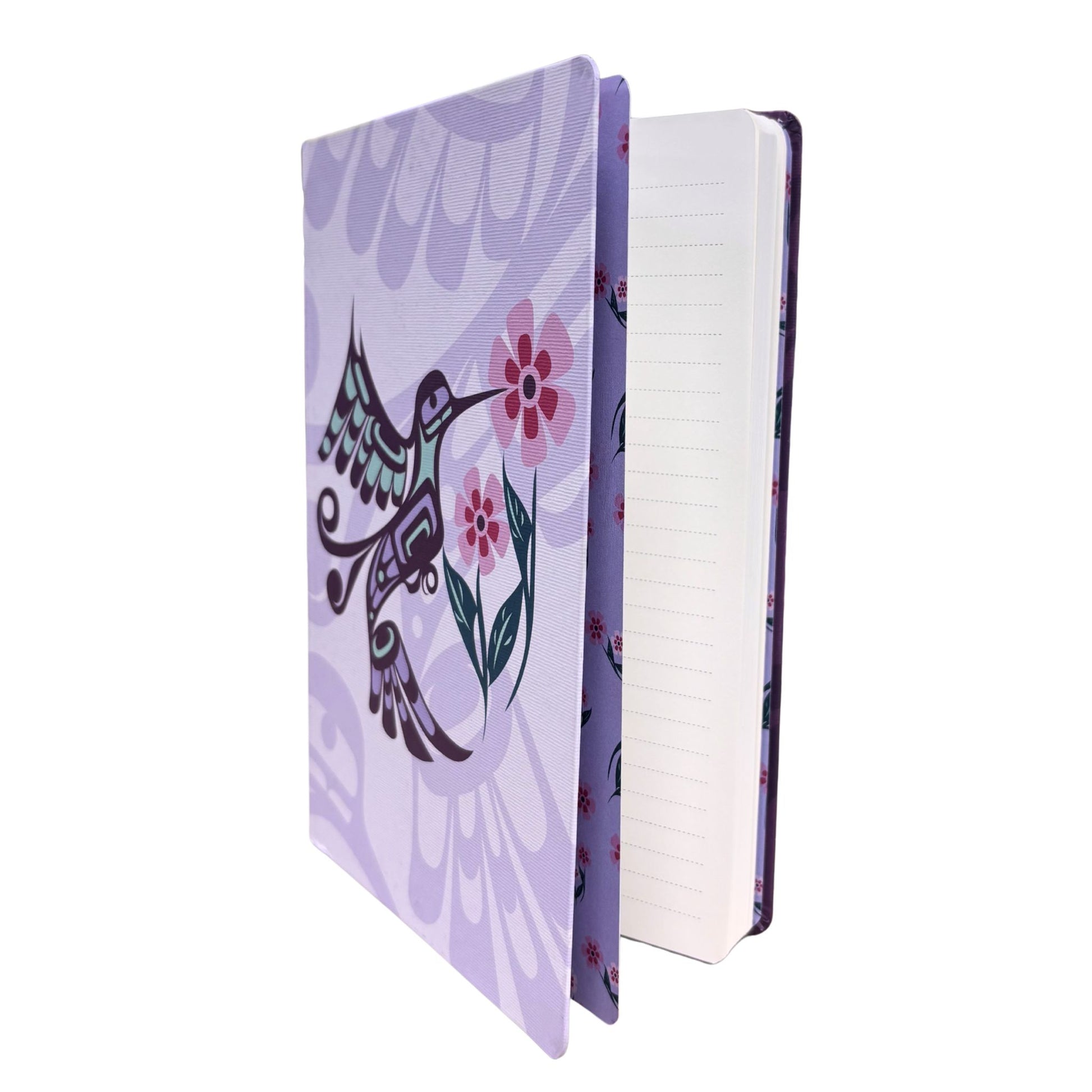 Journal with hummingbird design and lined paper