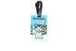 Luggage tag with a dog illustration and 'Alaska' text on a blue background