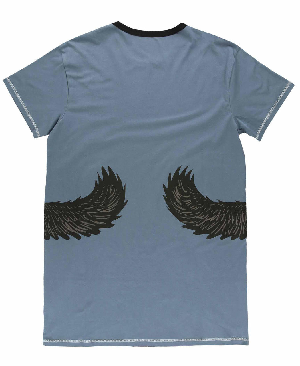 Light blue t-shirt with black bear arm designs