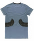 Light blue t-shirt with black bear arm designs