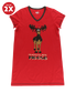 Red nightshirt with a cartoon moose graphic and 'Chocolate Moose' text on a white background