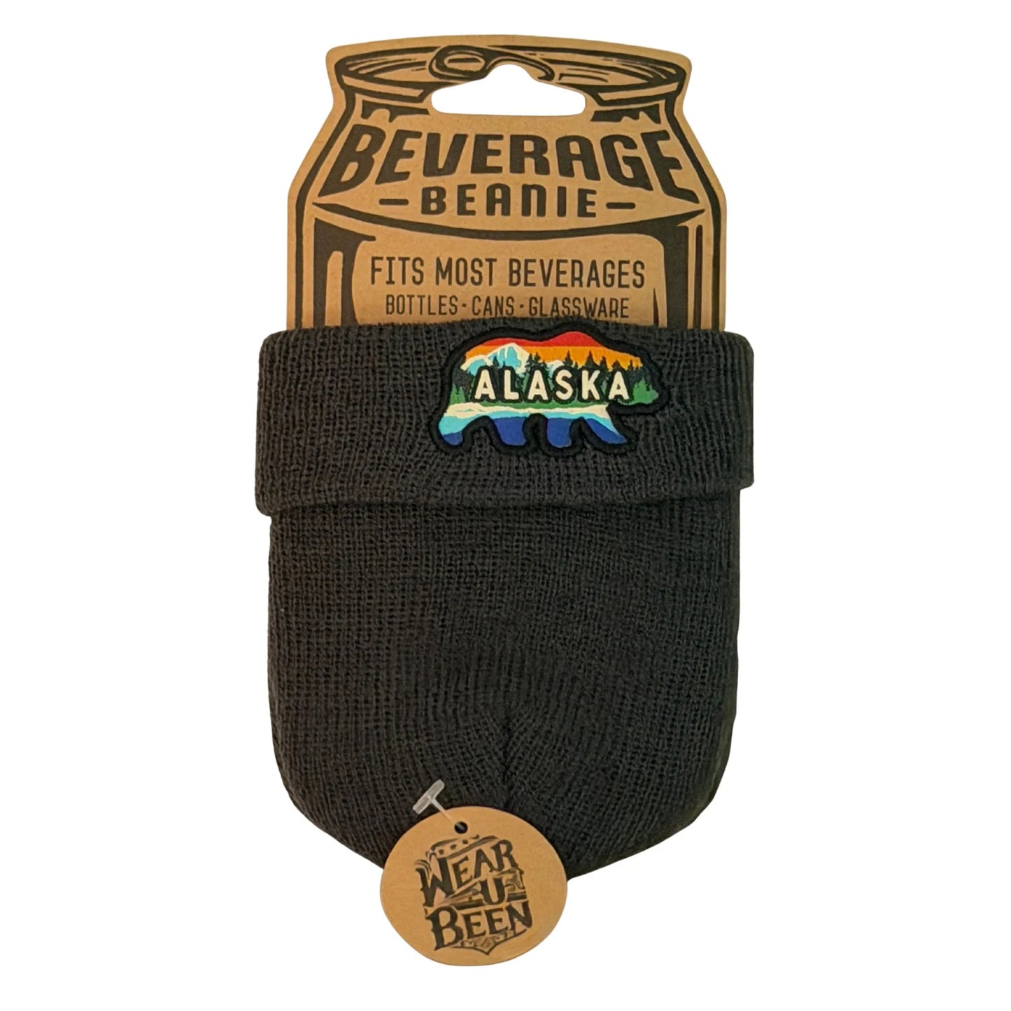 Black Beverage Beanie with Alaska logo 
