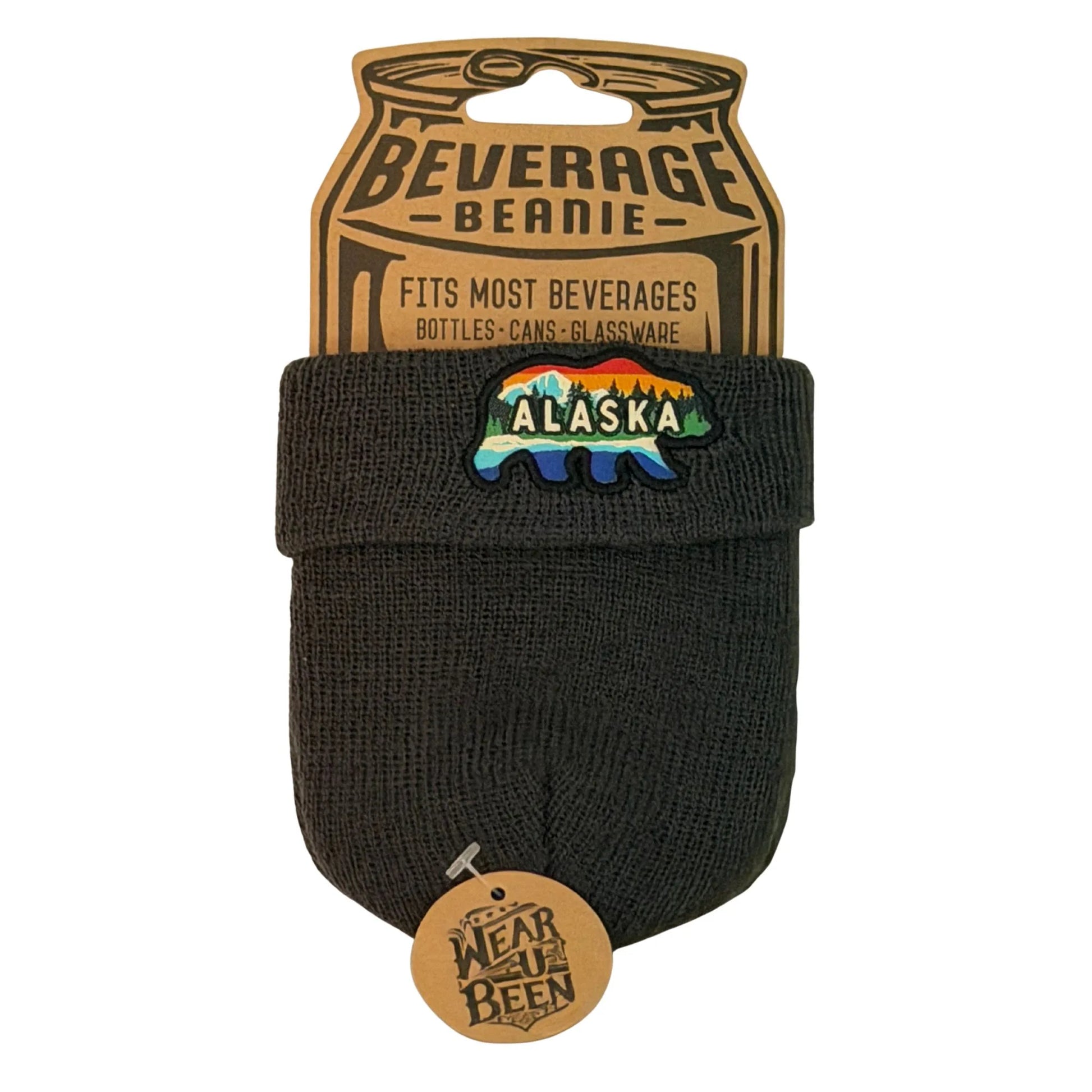 Black Beverage Beanie with Alaska logo 