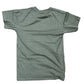 Back of green t-shirt on a white background