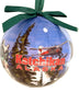 Round ornament with 'Ketchikan Alaska' text and airplane graphic, tied with a green ribbon.
