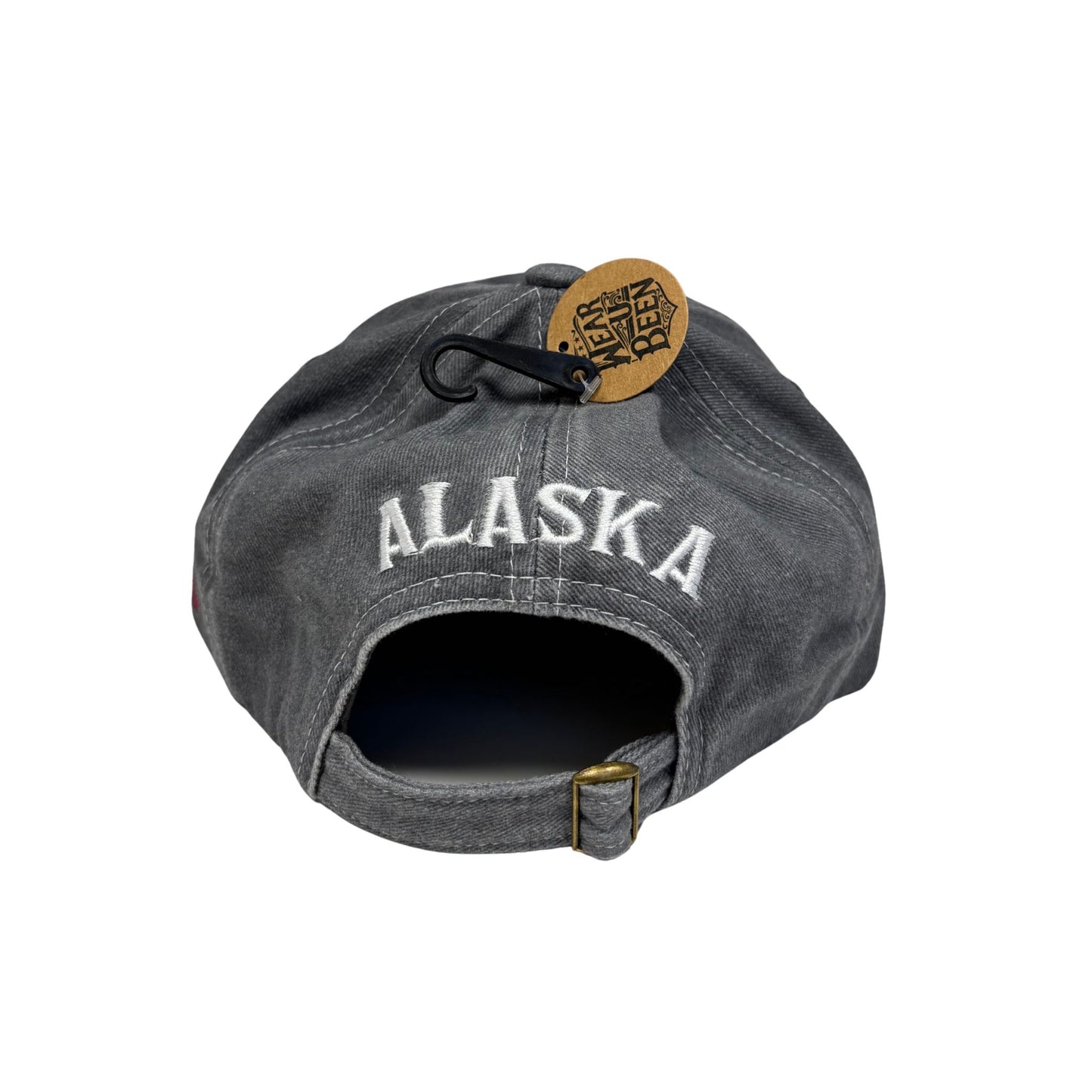 Gray cap with 'ALASKA' embroidery and a visible brand tag on a white background