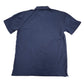 Navy blue polo shirt on a white background