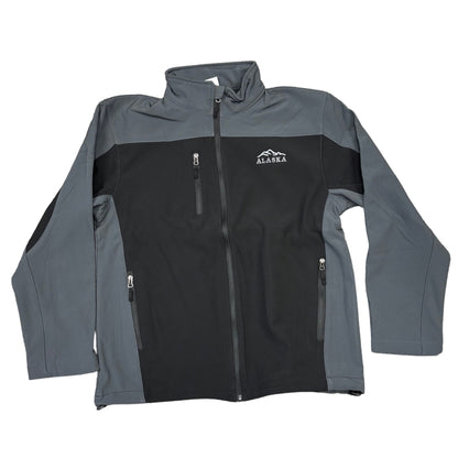 Gray and black jacket with 'Alaska' logo on a white background