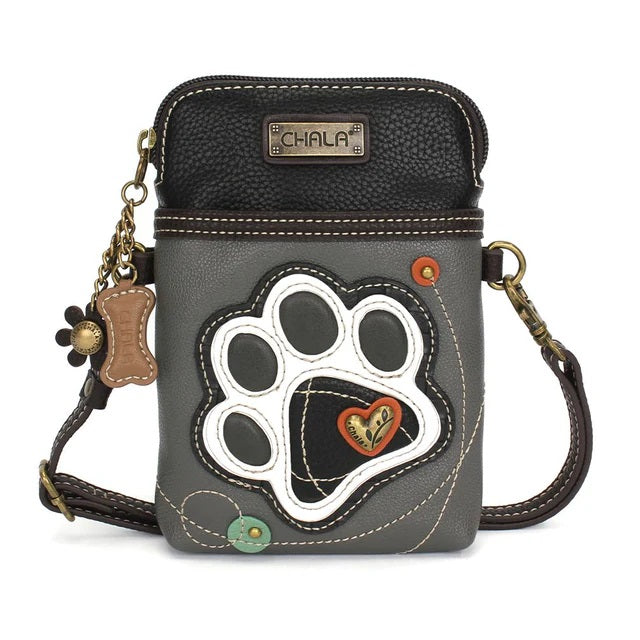 DOG PAW CROSSBODY PHONE BAG