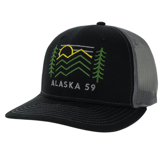 Black hat with green and yellow accents