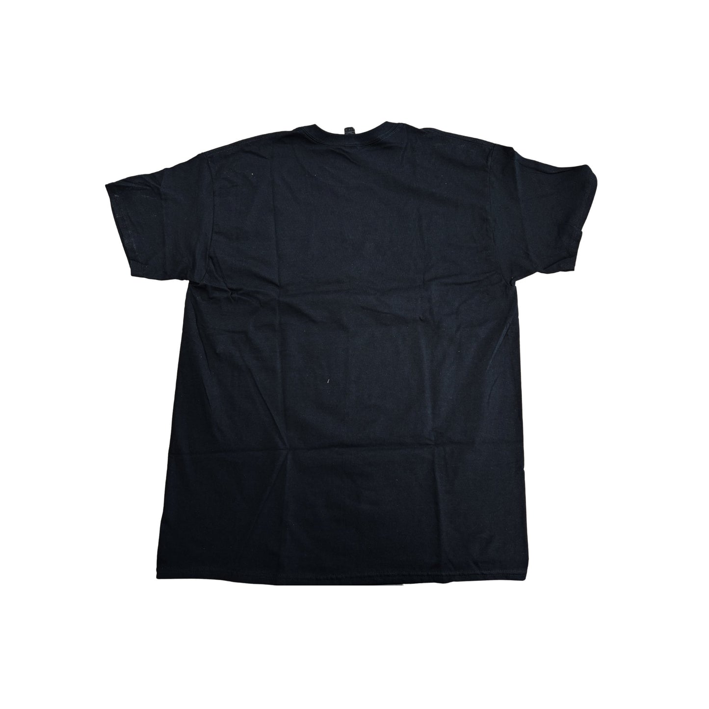 Black t-shirt on a white background