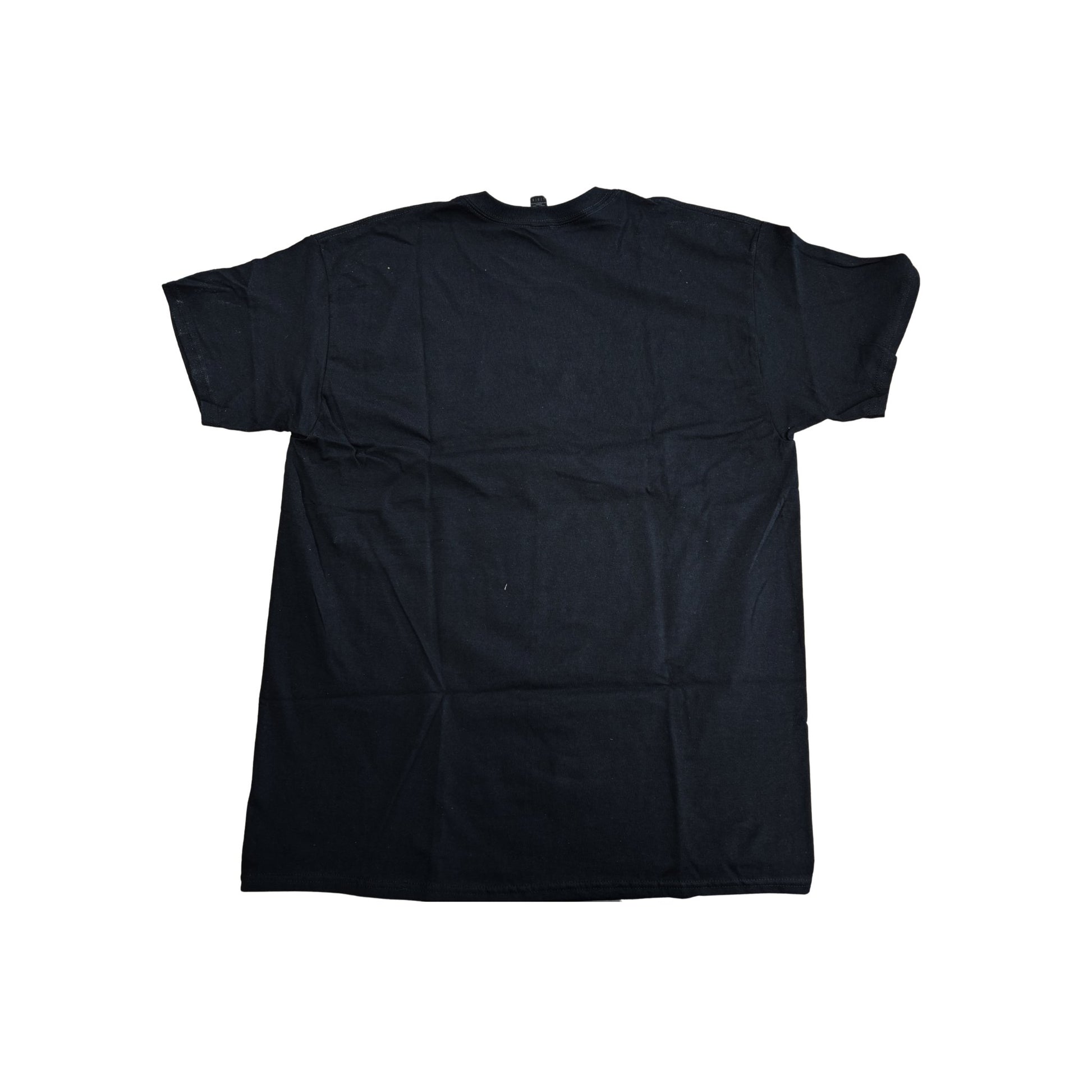 Black t-shirt on a white background