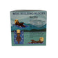 Box of mini building blocks featuring sea otter illustrations and text.