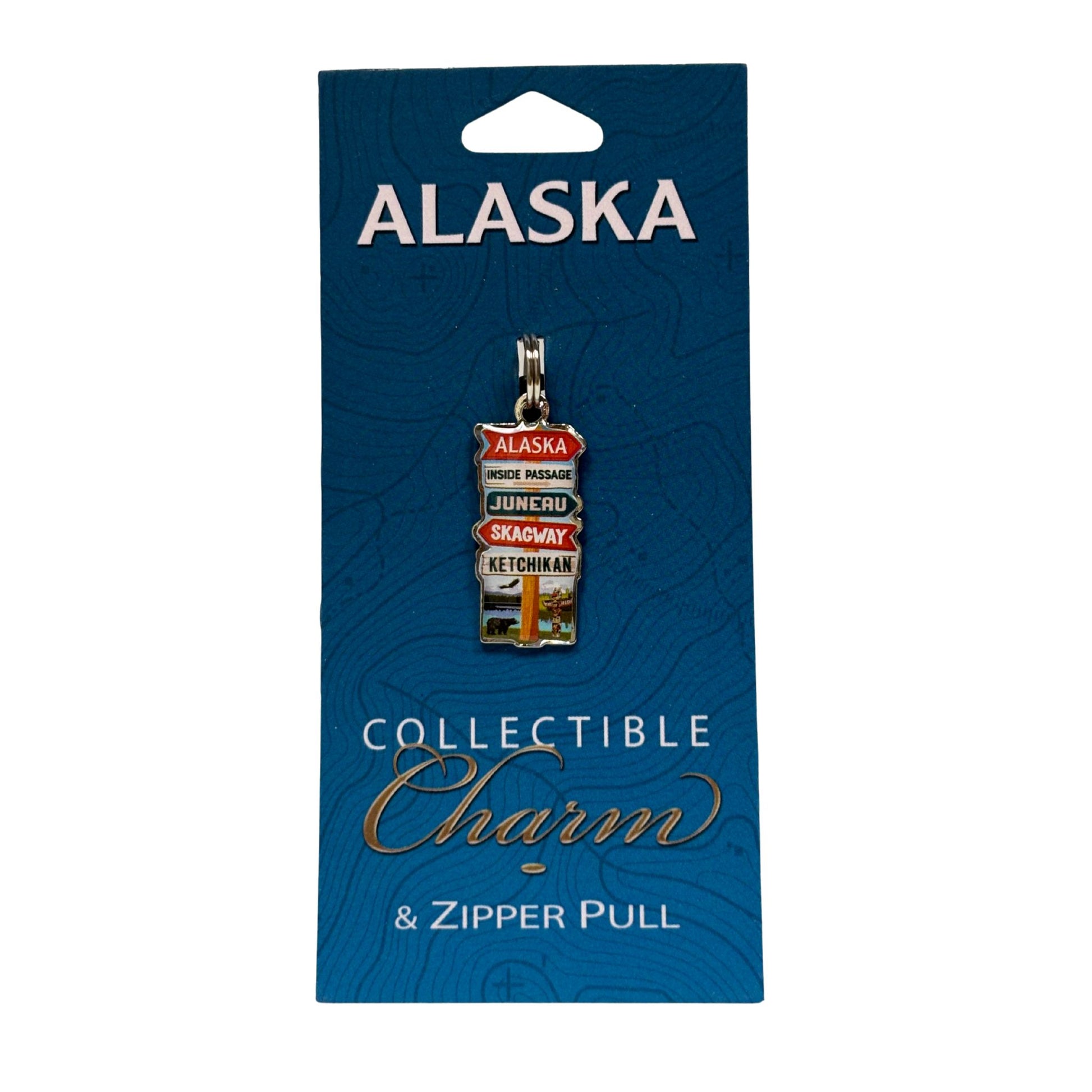 Collectible zipper pull with Alaska design 