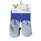 Blue socks with gray sole 
