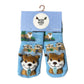 Children's socks with otter design in packaging on a white background