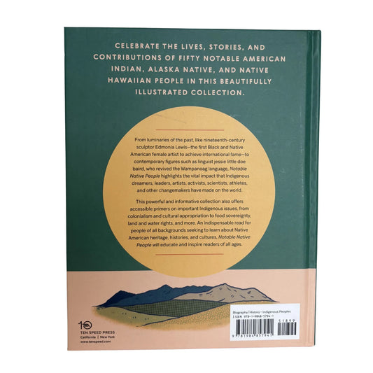 Book cover with text and mountain illustration on a green and beige background