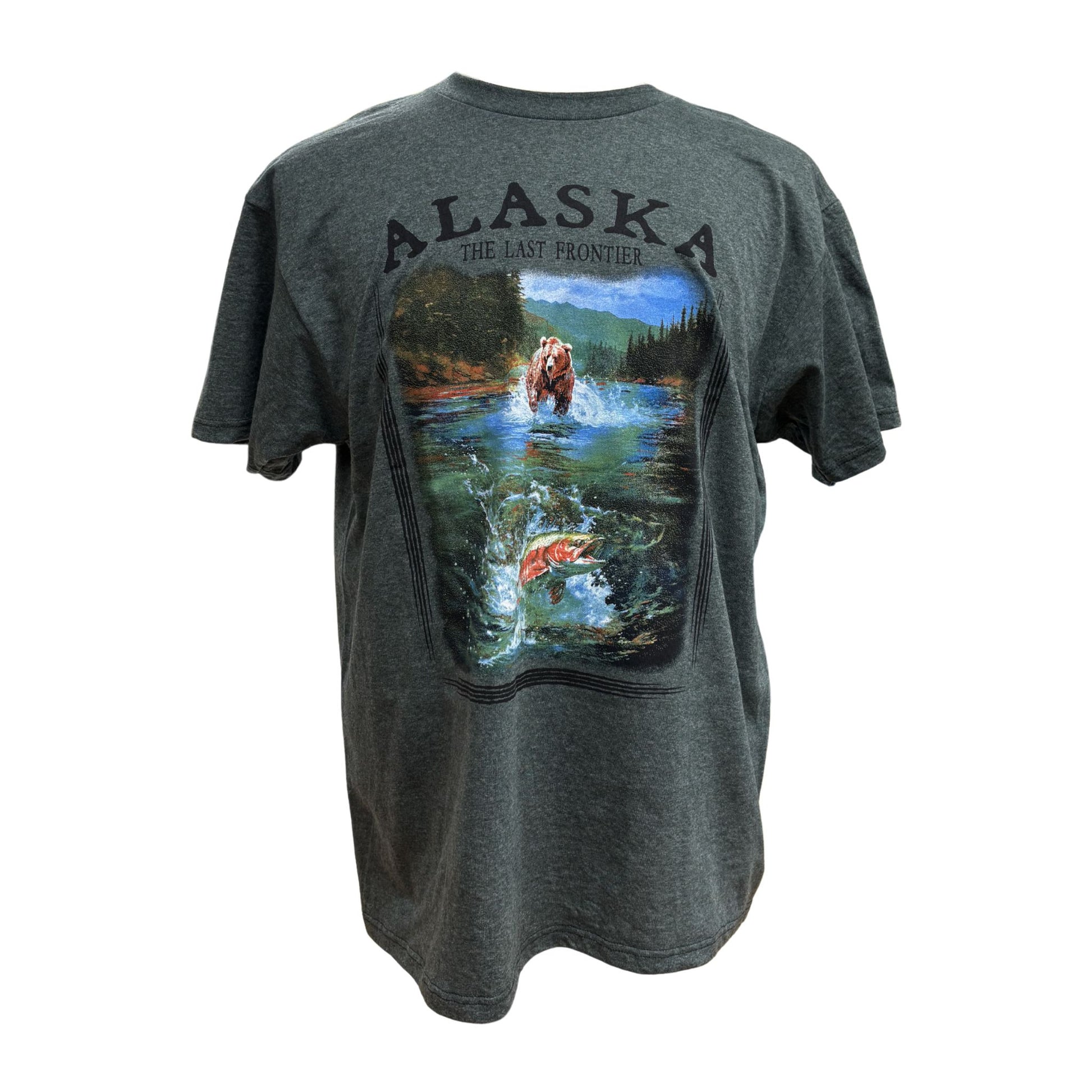 t-shirt with Alaska graphic design on a white background
