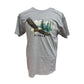 Gray t-shirt with an eagle and 'Alaska' graphic on a white background