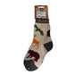 Sock with animal designs and 'Alaska' text on a white background