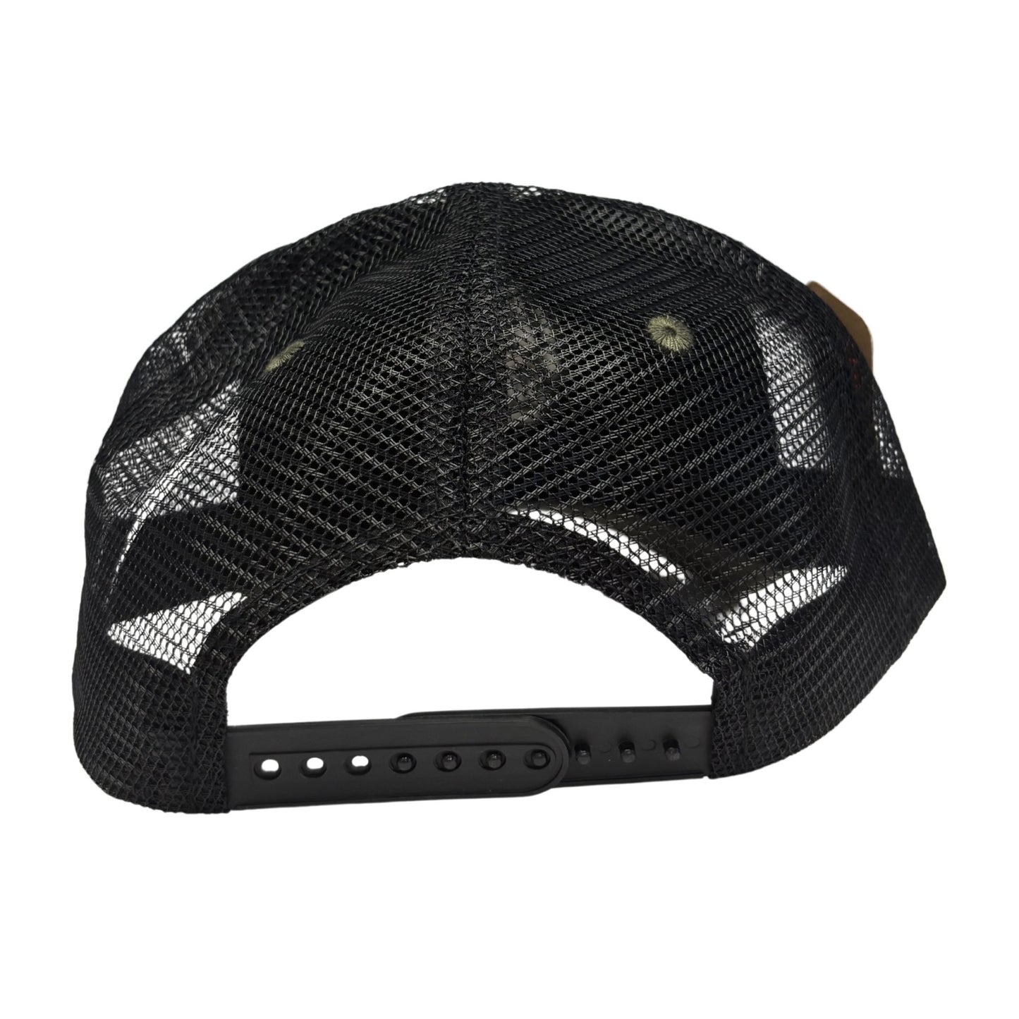 Back of mesh cap on a white background