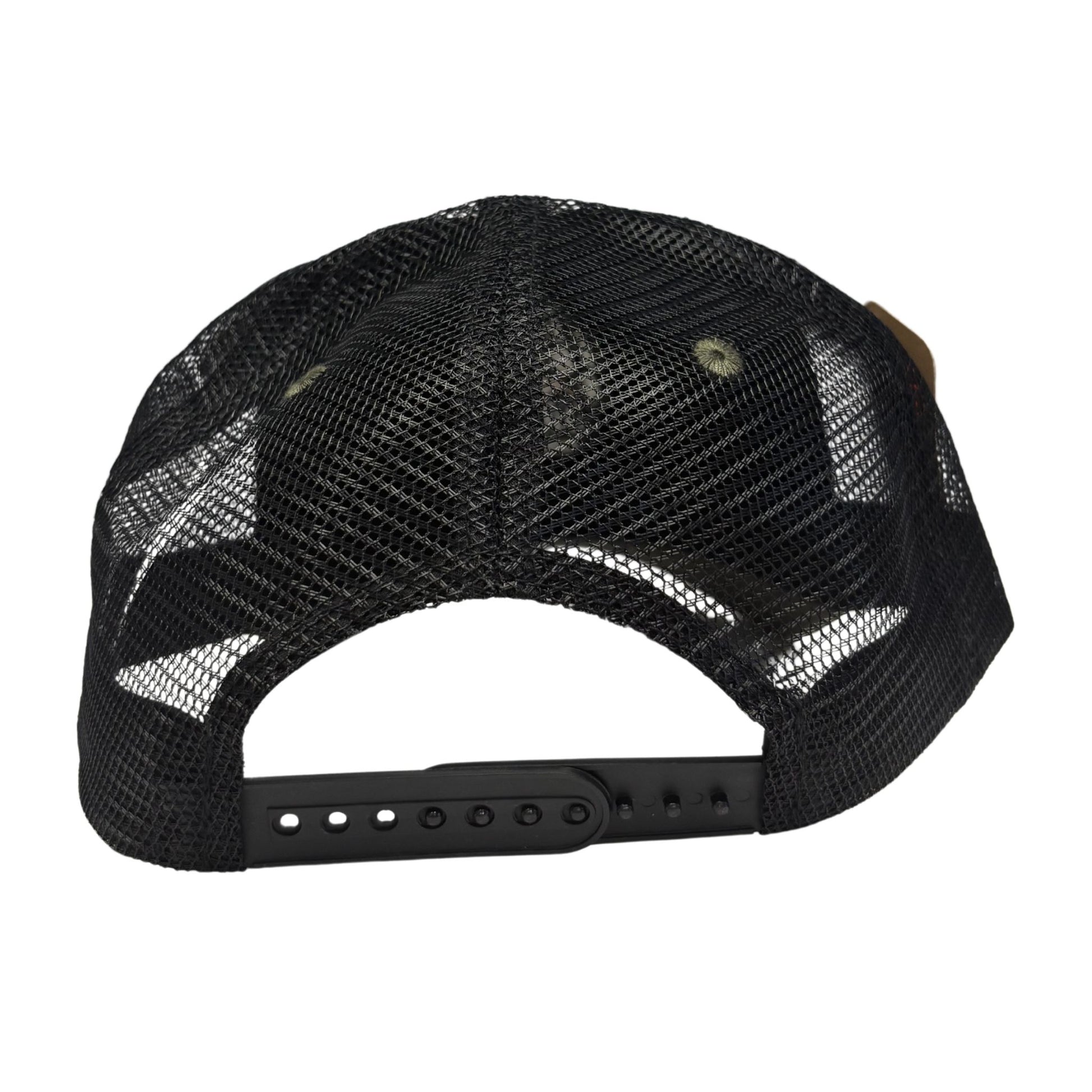 Back of mesh cap on a white background