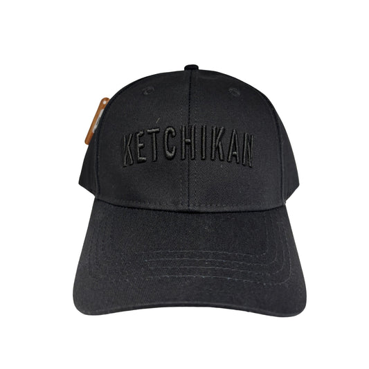 Black cap with 'Ketchikan' text on a white background