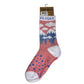 Socks with 'Alaska' text and mountain design on a white background