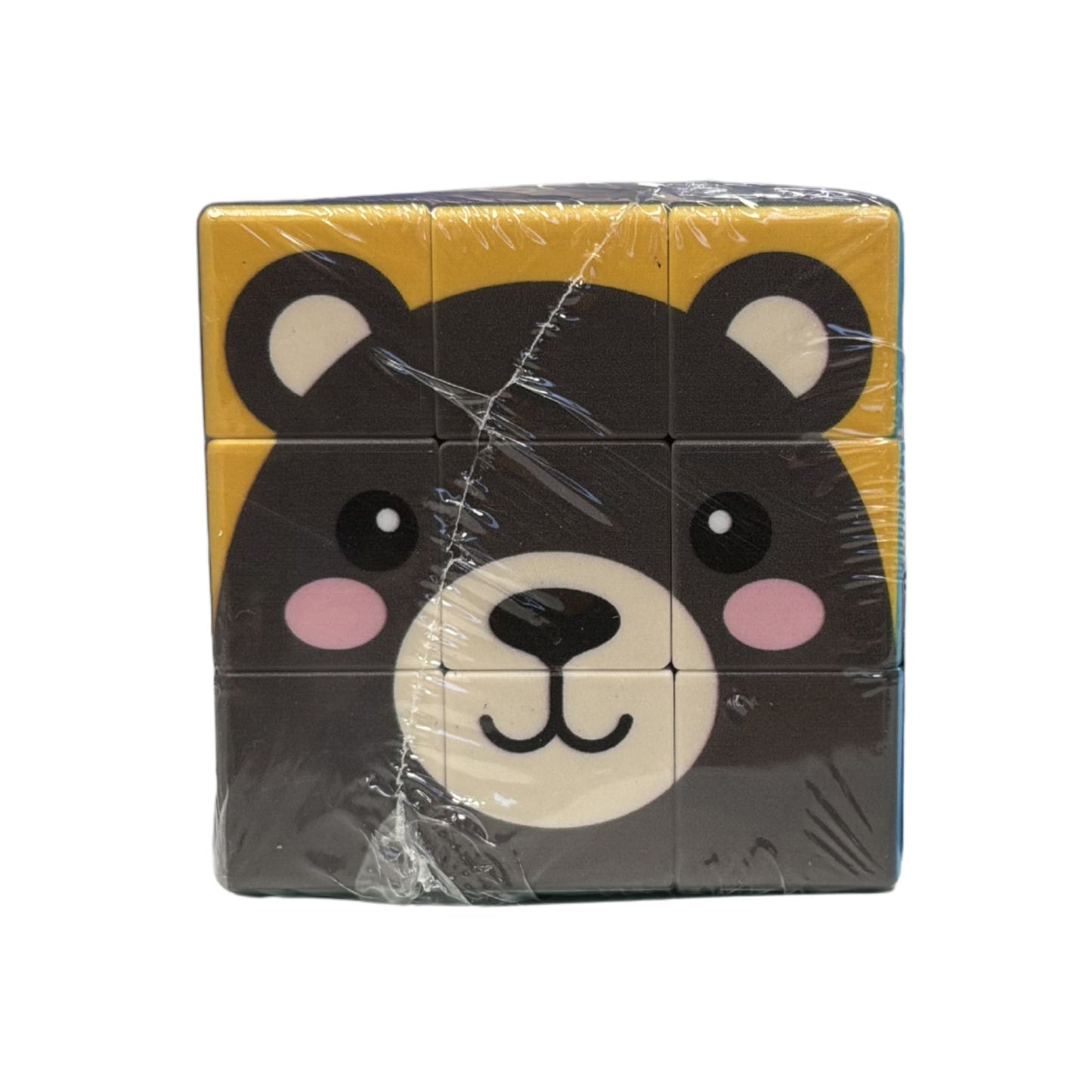 Packaged children's puzzle cube with bear design 
