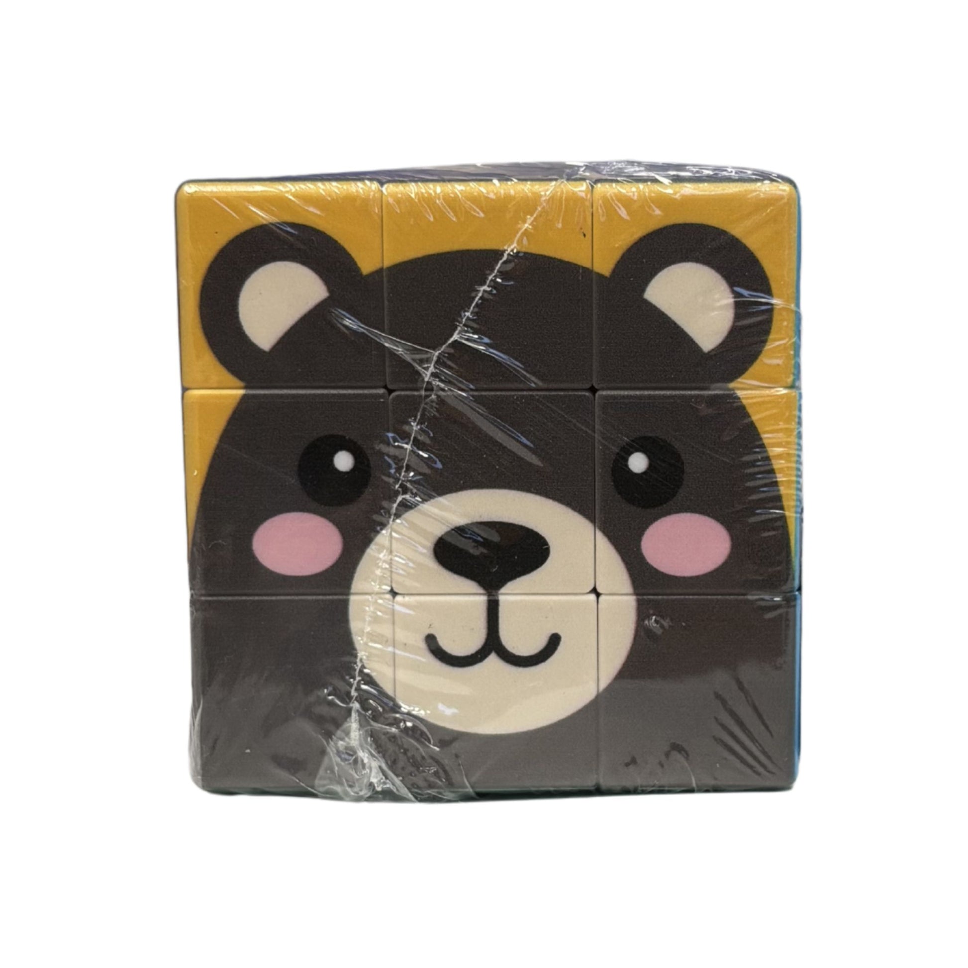 Packaged children's puzzle cube with bear design 