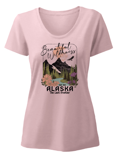 LADIES SCOOP NECK TEE - BEAUTIFUL WILDERNESS