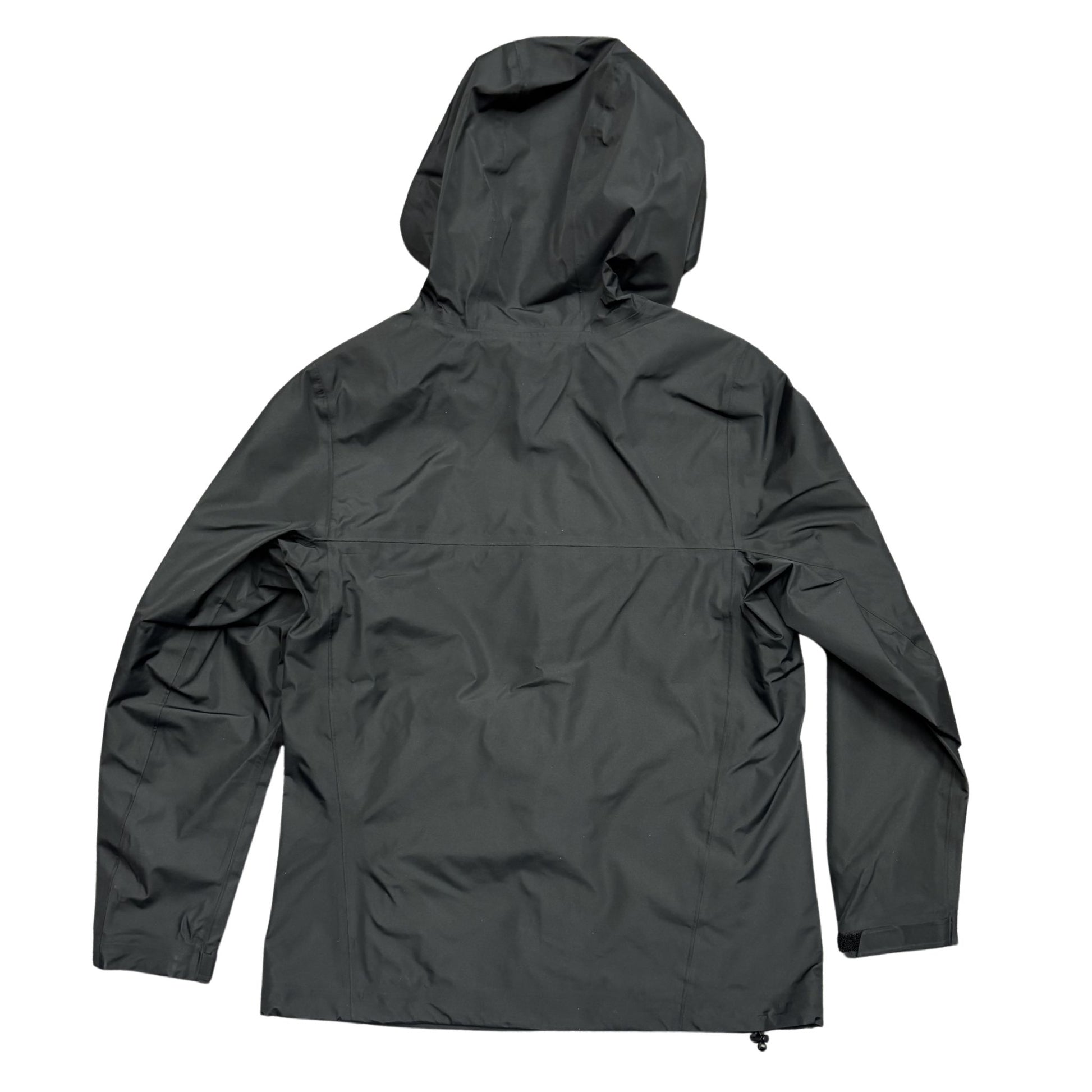 Back of Black alaska rain jacket