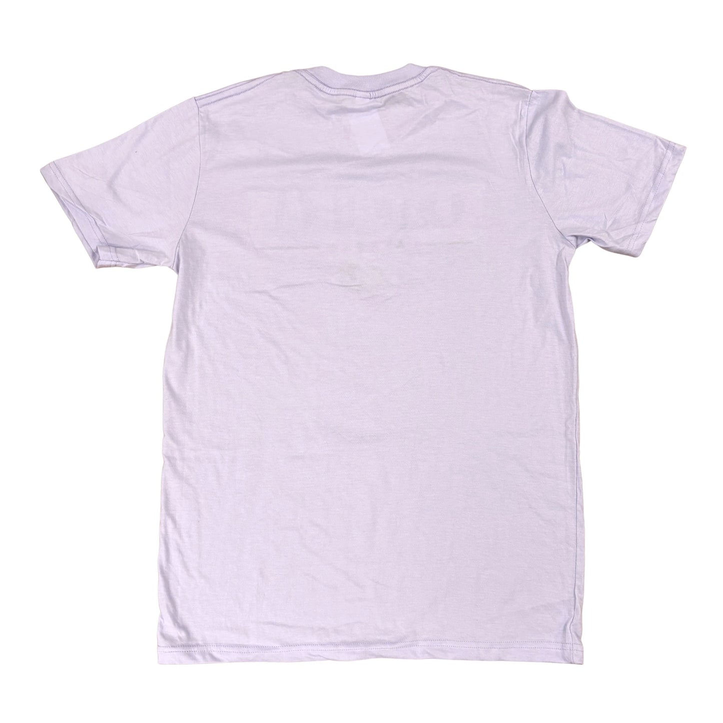 Back of light purple t-shirt