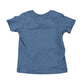 Back of blue t-shirt on a white background