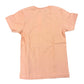 Back view of a peach-colored t-shirt on a white background